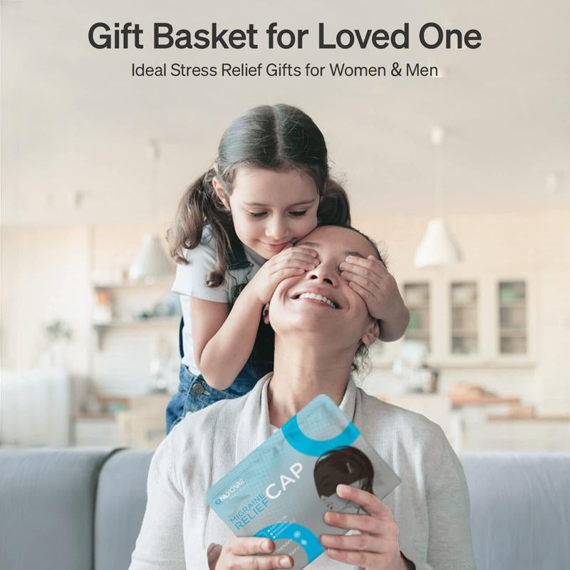 ONLYCARE Migraine Relief Cap, Upgraded Odorless Migraine Ice Head Wrap, Headache Relief Hat for Migraine, Headache Eyes Mask Gel Ice Cold Pack