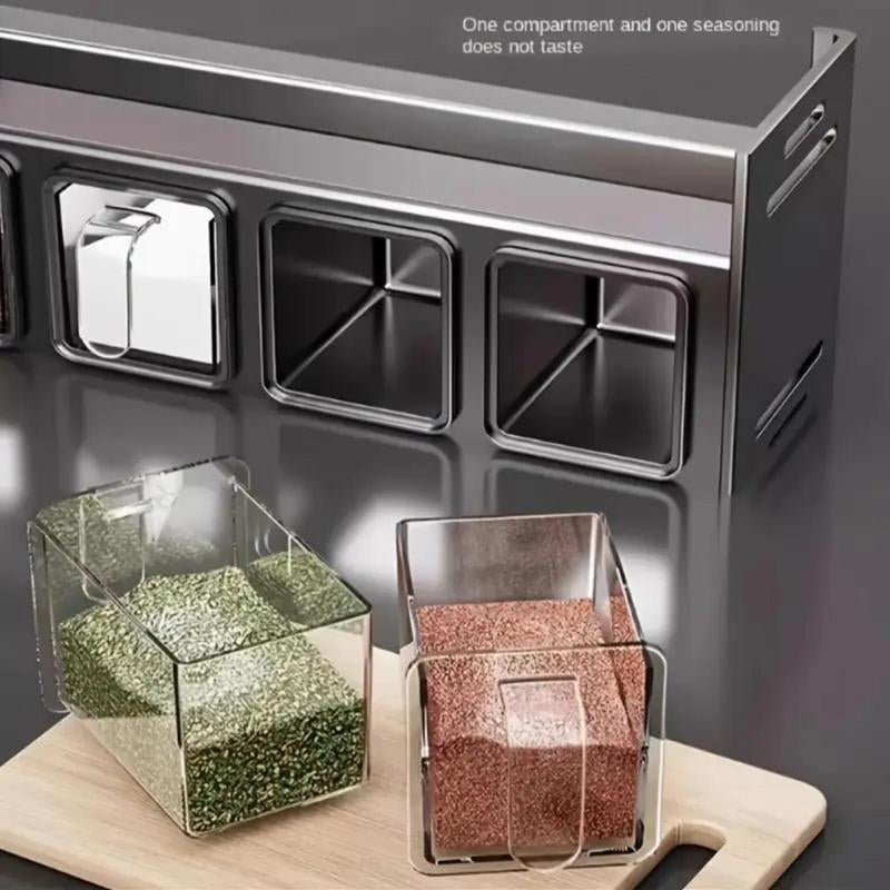 Kitchen Storage Rack, Wall Mounted Spice Rack with Drawer, Durable Aluminum Storage Rack, Seasoning Bottle Holder, Multifunctional Spice Rack for Home Kitchen, Organiser