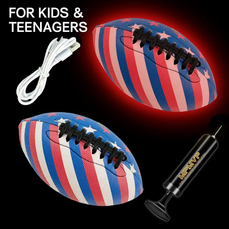 Glow in the Dark Sports Ball Collection - Light up LED Basketball Football Soccer Ball Set - Official Size Night Glowing Balls for Indoor Outdoor Games - Perfect Sports Gifts for Kids Teens Boys Girls Age 8-15