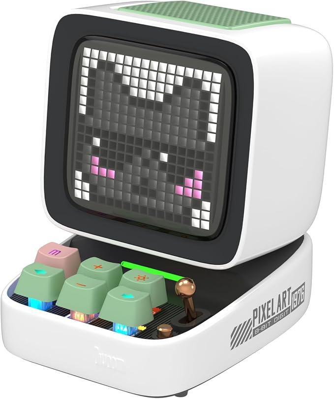 Ditoo Pro Retro Pixel Art Game Bluetooth Speaker with 16X16 LED App Controlled Front Screen (Green)