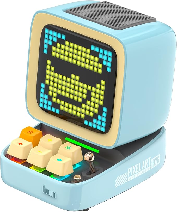 Ditoo Pro Retro Pixel Art Game Bluetooth Speaker with 16X16 LED App Controlled Front Screen (Green)