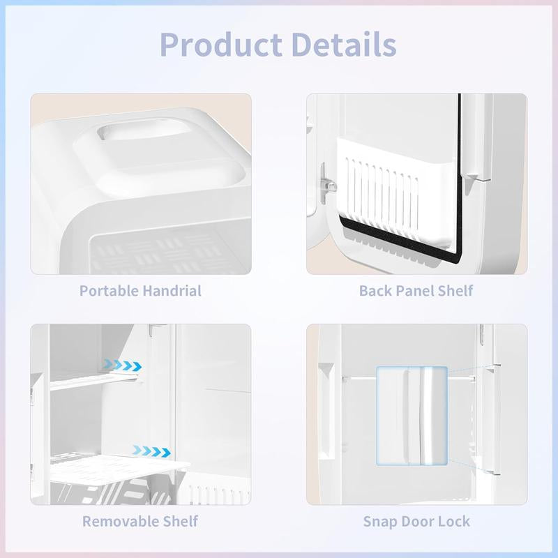 Mini Skincare Fridge with Dimmable LED Mirror,4Liter Cooler and Warmer for Makeup, Cosmetic, Beauty, Food, Small Refrigerator for Bedroomand Car Mini Fridge Minifridge Magic