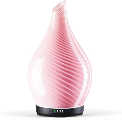 280Ml Essential Oil Diffuser, 3D Glass Aromatherapy Diffusor, Ultrasonic Cool Mist BPA Free Aroma Humidifier with Timer and Color Changing Function, Waterless Shut-Off for Home Office Room