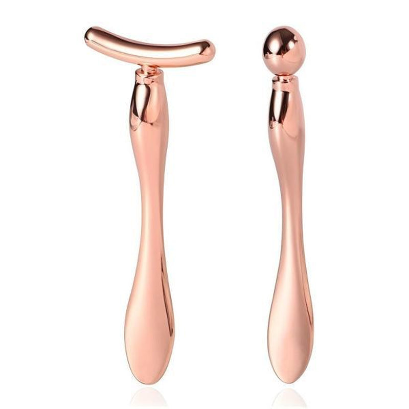 2 Pcs Metal Eye Cream Applicator Face Roller Massager Tool,Massager Skin Care Tools, Face Roller Massager Tool,Eye Massage Wand Stick Girls Women Facial Balm Massager for Reducing Puffiness Wrinkle Gift for Women