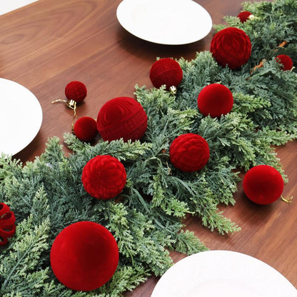 36 PCS Velvet Christmas Balls, Flocked Christmas Tree Ball Ornaments, Plastic Balls Xmas Decorative Hanging Ornaments Christmas Tree Decoration