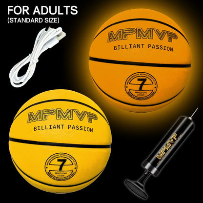 Glow in the Dark Sports Ball Collection - Light up LED Basketball Football Soccer Ball Set - Official Size Night Glowing Balls for Indoor Outdoor Games - Perfect Sports Gifts for Kids Teens Boys Girls Age 8-15