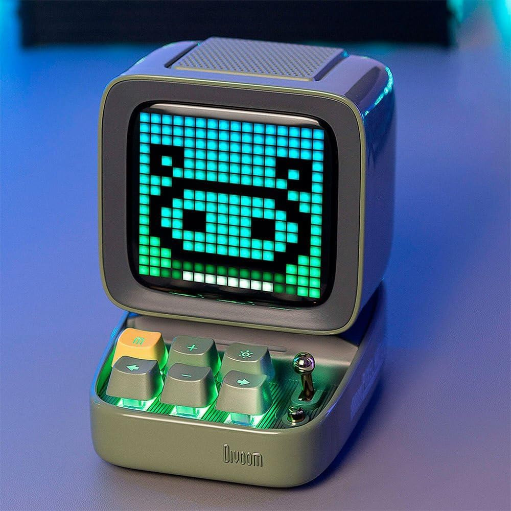 Ditoo Pro Retro Pixel Art Game Bluetooth Speaker with 16X16 LED App Controlled Front Screen (Green)