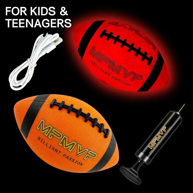 Glow in the Dark Sports Ball Collection - Light up LED Basketball Football Soccer Ball Set - Official Size Night Glowing Balls for Indoor Outdoor Games - Perfect Sports Gifts for Kids Teens Boys Girls Age 8-15