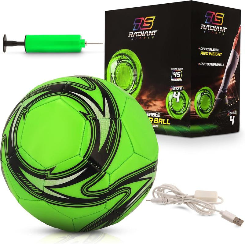 Western Star LED Light up Soccer Ball - Rechargeable Glow in the Dark Size 4 & Size 5 for Kids - Attractive Durable Designs - Gifts for Boys Ages 8-15