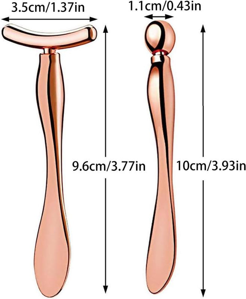 2 Pcs Metal Eye Cream Applicator Face Roller Massager Tool,Massager Skin Care Tools, Face Roller Massager Tool,Eye Massage Wand Stick Girls Women Facial Balm Massager for Reducing Puffiness Wrinkle Gift for Women