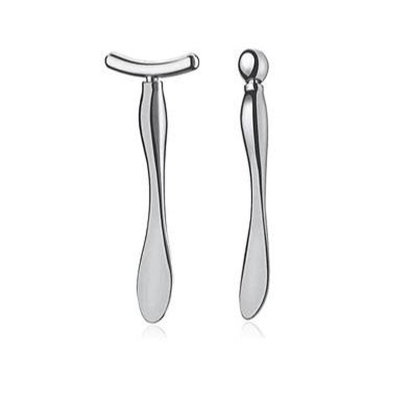 2 Pcs Metal Eye Cream Applicator Face Roller Massager Tool,Massager Skin Care Tools, Face Roller Massager Tool,Eye Massage Wand Stick Girls Women Facial Balm Massager for Reducing Puffiness Wrinkle Gift for Women
