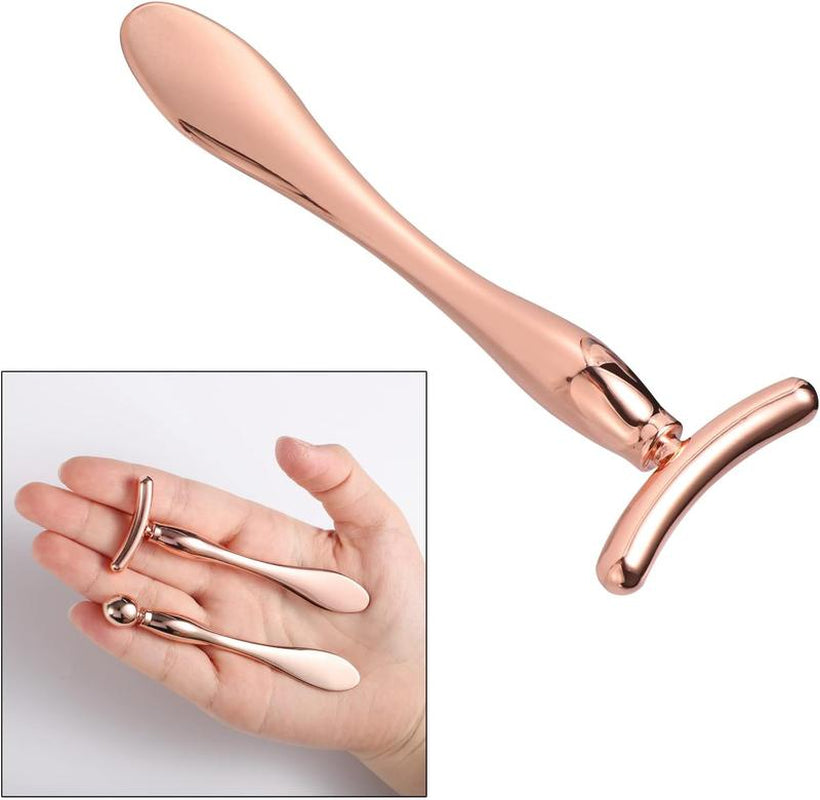 2 Pcs Metal Eye Cream Applicator Face Roller Massager Tool,Massager Skin Care Tools, Face Roller Massager Tool,Eye Massage Wand Stick Girls Women Facial Balm Massager for Reducing Puffiness Wrinkle Gift for Women