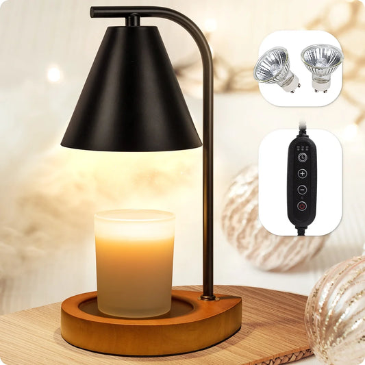 Home Decor Candle Warmer Lamp with 2 Bulbs, Black