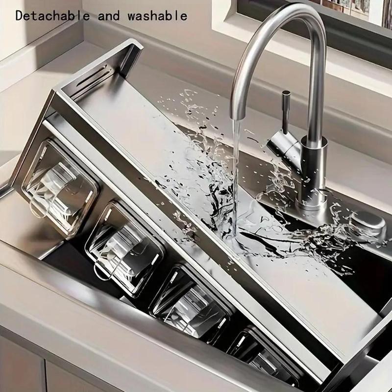 Kitchen Storage Rack, Wall Mounted Spice Rack with Drawer, Durable Aluminum Storage Rack, Seasoning Bottle Holder, Multifunctional Spice Rack for Home Kitchen, Organiser