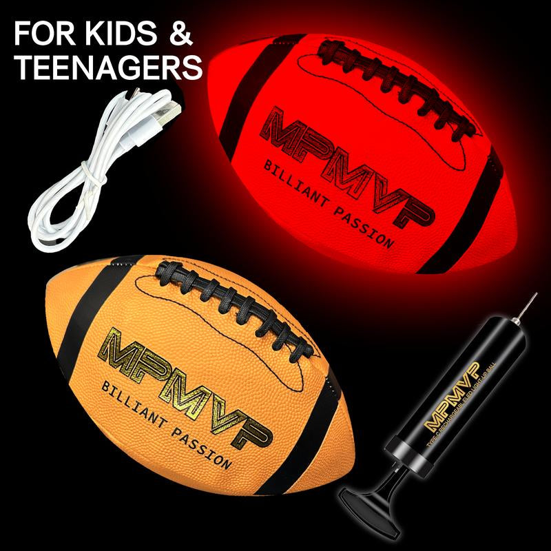 Glow in the Dark Sports Ball Collection - Light up LED Basketball Football Soccer Ball Set - Official Size Night Glowing Balls for Indoor Outdoor Games - Perfect Sports Gifts for Kids Teens Boys Girls Age 8-15